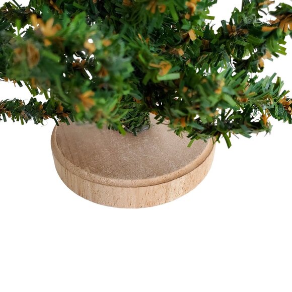 Lot of 5 Christmas Village Spruce Hemlock Trees Posable Bendable Wood Base - Picture 3 of 13